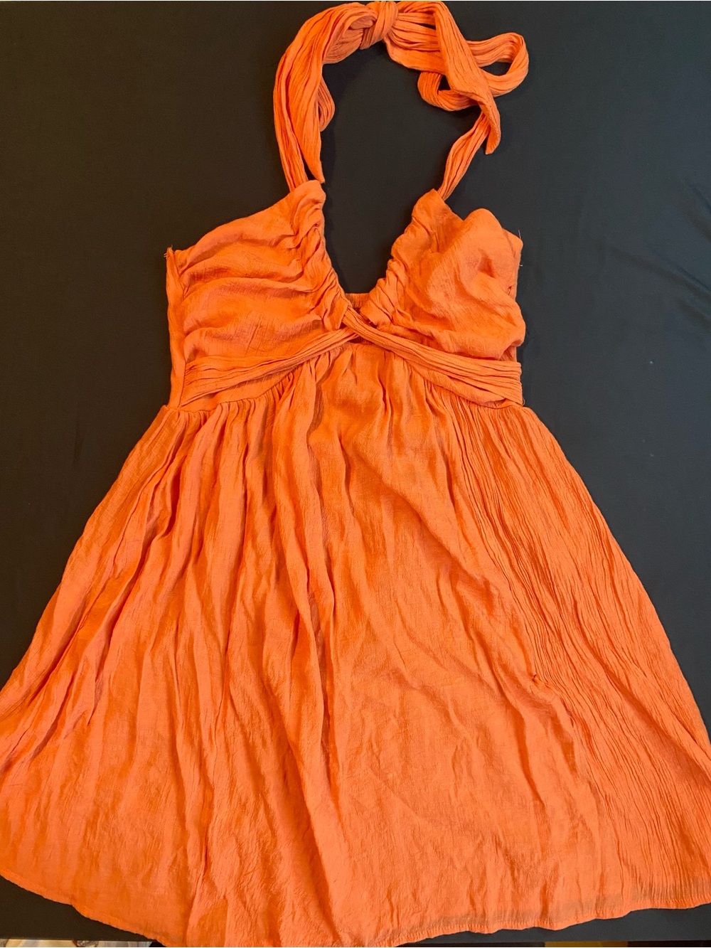 Orange Halter Summer Dress
